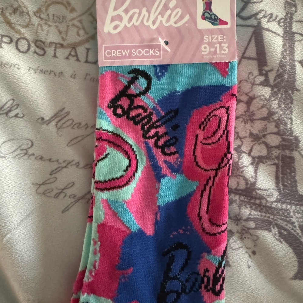 Mattel Barbie Pink and Blue Crew Socks